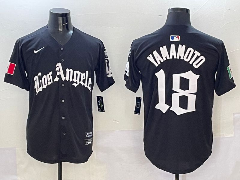 Men Los Angeles Dodgers #18 Yamamoto Black 5th Jointly Name 2026 Nike MLB Jersey style 08->seattle seahawks->NFL Jersey